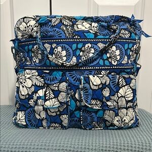Vera Bradley Blue and Black Floral Travel Bag